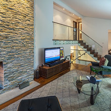fireplace and steps