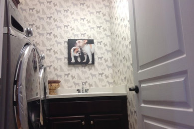 Example of a transitional laundry room design in San Diego