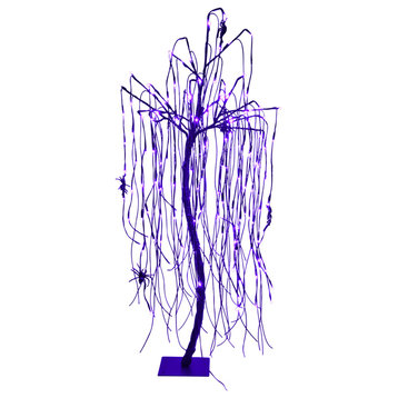 4' LED Halloween Willow Tree, Purple
