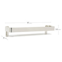 Rectangular Shower Shelf With Rail, Polished
