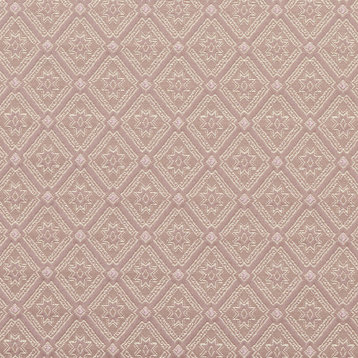 Gold And Pink, Paisley Floral Brocade Upholstery Fabric By The Yard