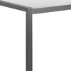 Benzara BM287828 Outdoor Dining Table, Polyresin Top, Gray Aluminum Frame
