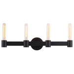 Eglo - Broyles 4 Light Bath Bar Matte Black - The Broyles collection by Eglo has been designed to give your home a fascinating glow. This unique light is accented with a black matte finish and makes glowing bulb (not included) the center of attention. We recommended using the E26 tubular bulb for this fixture to complete the look and to bring it a warm, transitional look and feel.Features: