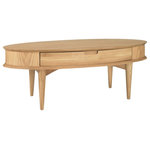 Bentley Designs - Oslo Oak Coffee Table With Drawer - Oslo Oak Coffee Table with Drawer takes inspiration from sophisticated mid-century styling through hints of both retro and Scandinavian design resulting in soft flowing curves throughout. Oslo is a fashionable range that features an eclectic blend of shapes and forms.
