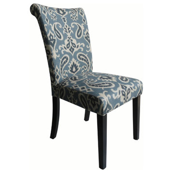 Voyage Upholstered Brown Dining Chairs, Set of 2, Blue