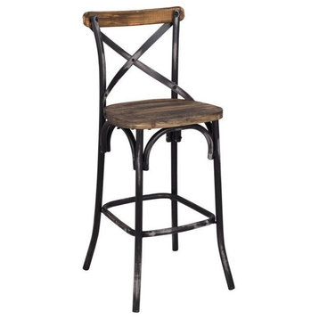 ACME Zaire Bar Stool in Walnut and Antique Black
