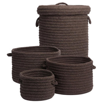 Dre Braided Wool  4-Piece Basket Set, Mink
