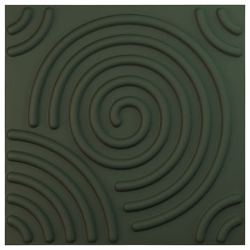 Spiral EnduraWall 3D Wall Panel, 19.625"Wx19.625"H, Satin Hunt Club Green