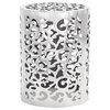Contemporary Silver Aluminum Metal Accent Table 30882