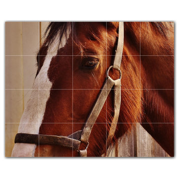 Horse Ceramic Tile Wall Mural HZ500766-54S. 21.25" x 17"
