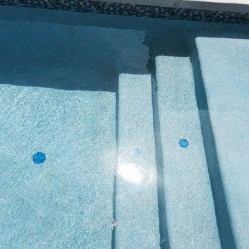 New pool & spa in DHS with custom concrete & mosaic glass tile