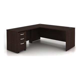 Fairview 60W L Shaped Desk With Drawers And Cabinet By Bush Furniture - On Sale - Bed Bath & Beyond - 31451729