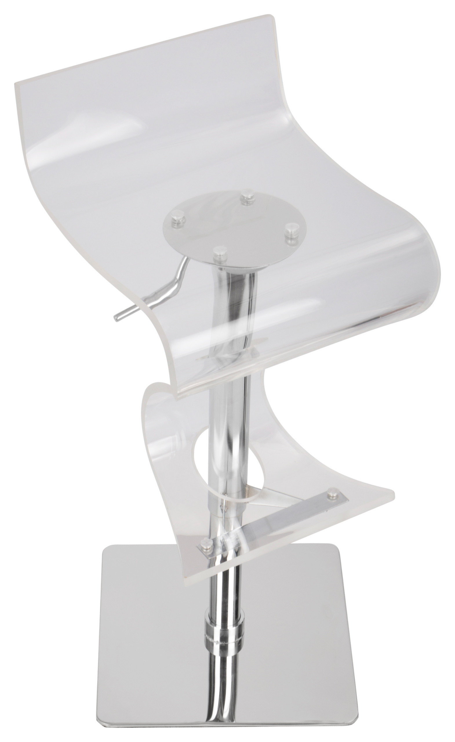 Lumisource Viva Bent Wood Barstool, Clear
