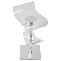 Lumisource Viva Bent Wood Barstool, Clear
