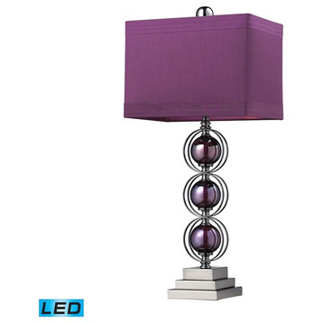 Dimond Alva Contemporary LED Table Lamp, Black Nickel and Purple