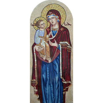 Christian Mosaic Art, Saint Anne & Jesus, 20"x47"