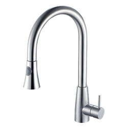 Alfi - Alfi AB2034 Solid Stainless Steel Pull Down Single Hole Kitchen Faucet - Kitchen Faucets