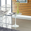 Modern White Tulip 20" Marble Side Table