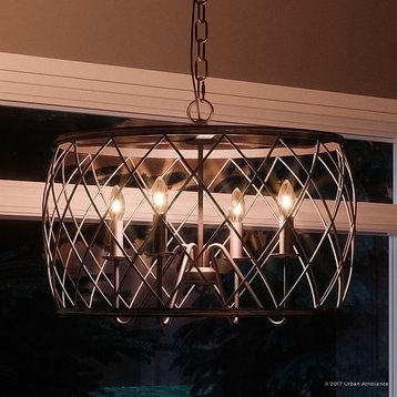 Luxury French Country Bronze Drum Cage Chandelier, UQL2262, York Collection