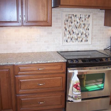 Cherry raised panel with glaze kitchen