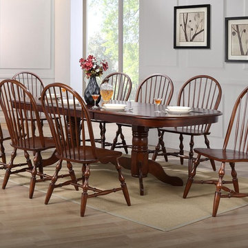 Sunset Trading 9 Piece Double Pedestal Extension Dining Set