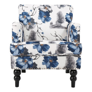 GDF Studio Manon Floral Print Fabric Club Chair