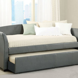 DELMAR TWIN SIZE DAYBED IN GRAY WITH TWIN TRUNDLE - Kids Beds