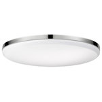 Globe Electric - Ellington 28-Watt Chrome Integrated LED Flush Mount Ceiling Light - Draw attention to your ceiling with the Ellington 28 Watt LED Flush Mount Ceiling Light. Featuring an ultra slim design, this contemporary light fixture stays out of the way and tight to the ceiling. With a dynamic approach to design, theWooler LED Flush Mount Ceiling Light seeks to revamp and develop traditional decor conventions to push the boundaries of a modern look.