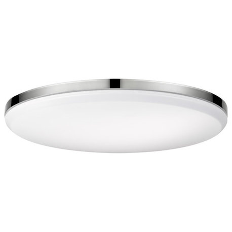 Ellington 28-Watt Chrome Integrated LED Flush Mount Ceiling Light