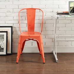 Metal Cafe Chair - Orange - Dining Chairs