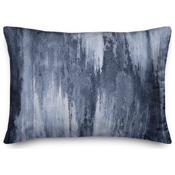 Blue Painted Abstract 14x20 Indoor/Outdoor Pillow