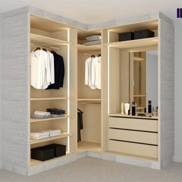 L-Shaped Corner Wardrobes with Dresser Set Supplied by Inspired Elements