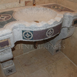 Antique Bathroom Sink, Walls and Floors - Tile