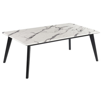 Bayhill Rectangle Faux Marble Top Coffee Table Black and White