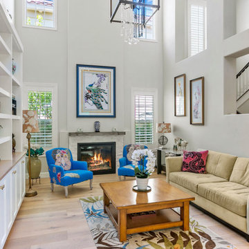 Fireplace Remodel with Cement Mantel