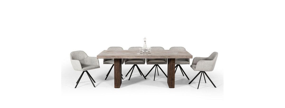 Modrest Rime Modern Concrete and Oak Dining Table