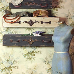 Distressed Drawer Shelves - Display And Wall Shelves 