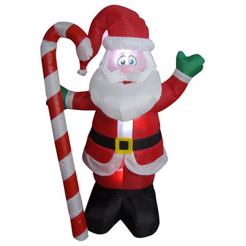 Santa Claus With Candy Cane, 4'