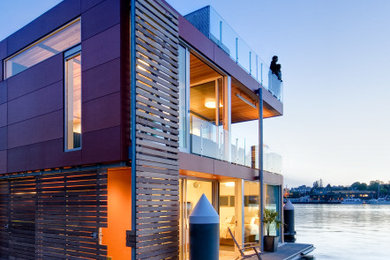 Example of a minimalist exterior home design in Seattle