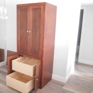 Versatile Space-Saving Hideaway Desk in Cabinet & Drawers