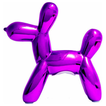Interior Illusions Plus Purple Mini Ceramic Dog Piggy Bank - 7.5" tall