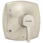 Speakman - Tiber Pressure Balance Shower Valve Trim, Brushed Nickel - The Speakman Tiber Shower Valve Trim was designed as a fixture that is not only elegant and artistic, but also bold enough to demand attention in the modern master bathroom. By utilizing soft, delicate curves on a unique, square frame, Speakman� was able to expertly design the Tiber modern shower valve trim to be the center of serenity for your luxury bathroom. The Tiber shower valve trim is available in both Polished Chrome and Brushed Nickel finishes and is constructed to fit to Speakman� pressure balance valves for an easy retrofit.