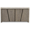 Durant 4-Door Sideboard Distressed Grey/Antique White by Kosas Home