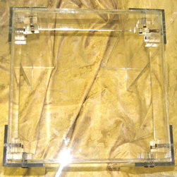 Side table, acrylic with brass rivets - Products