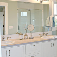 Raised bathroom shelf