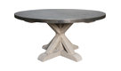 Zinc Round Table withxBase, Vintage