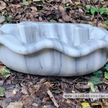 Hand carved Carrara marble sink