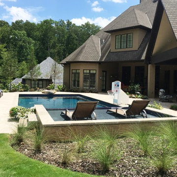 Vestavia, AL - Gunite Pool with Raised Tanning & Jumping Rock