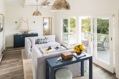 Photo of a beach style living room in Providence.