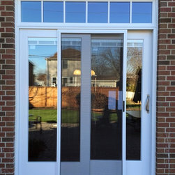 Andersen E-Series patio door installation with transom windows - Patio Doors